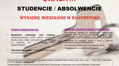 Mieszkanie dla absolwenta - trwa nabór