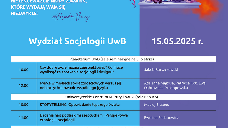 Socjologia zaskakuje! Zobacz, co przygotowała na  XXI Podlaski Festiwal Nauki i Sztuki — i nie przegap!